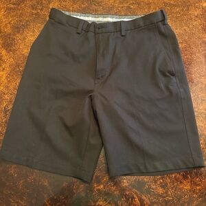 Haggar Men's Black Flat-Front Dress Shorts